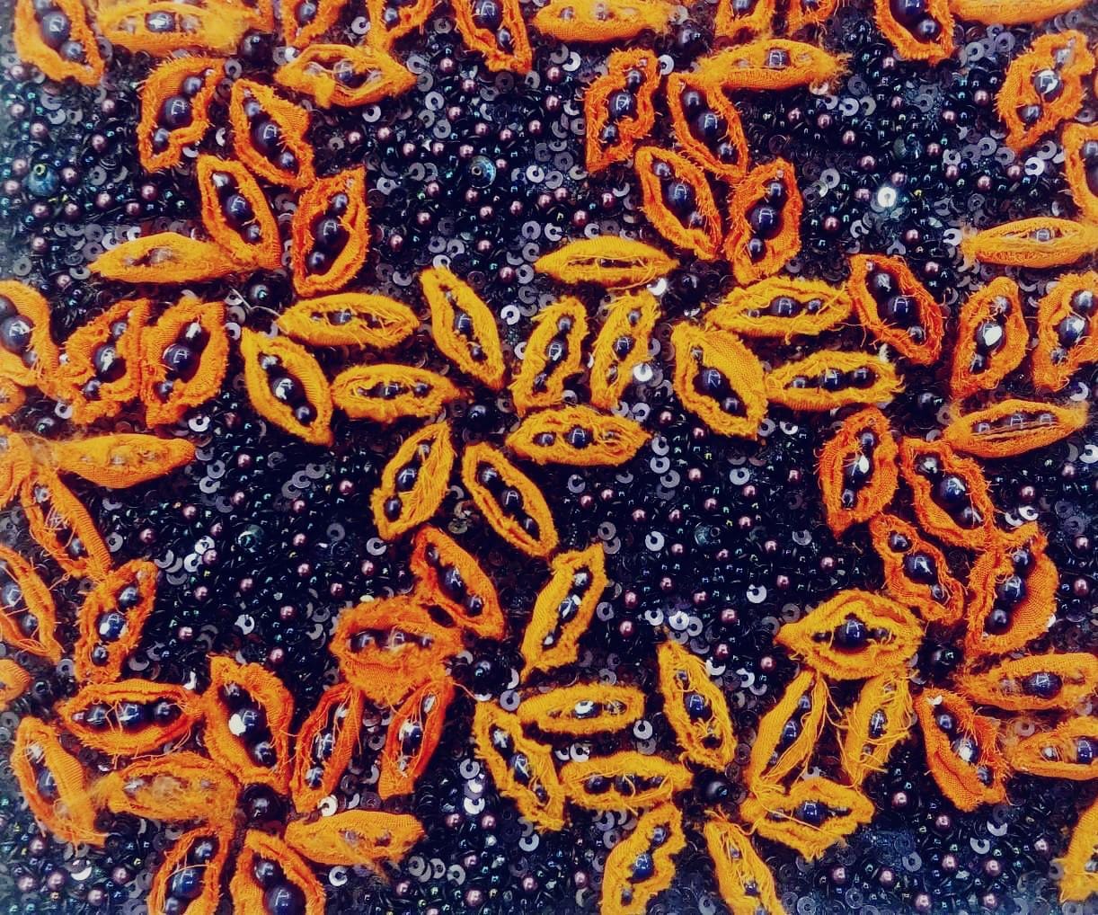 Zardosi - Orange beads